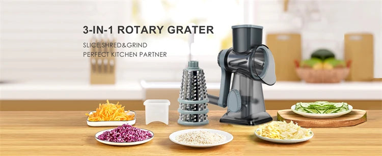 The 3-in-1 Rotary Kitchen Grater