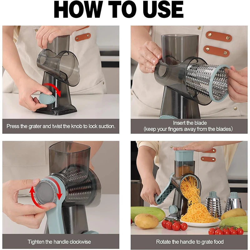 The 3-in-1 Rotary Kitchen Grater